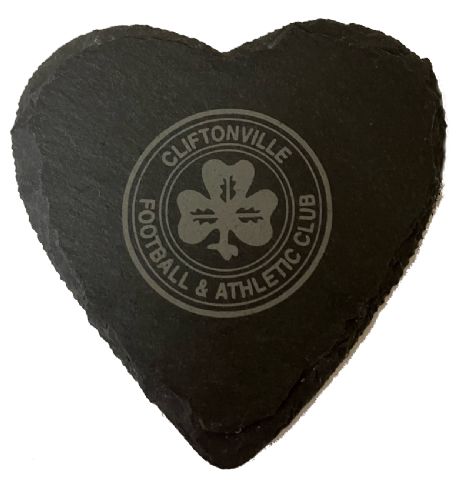 Black Slate Coaster - Heart (boxed)